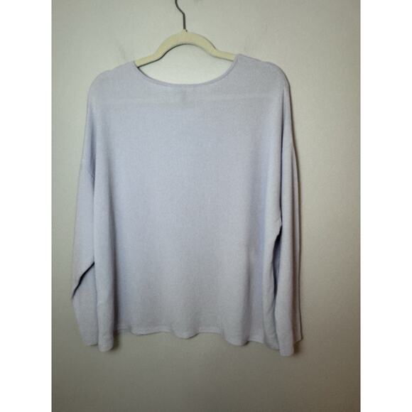 Eileen Fisher Tencel Stretch Round Neck Knit Top HYACINTH Blue Sz Large NWT $248 - Picture 8 of 9